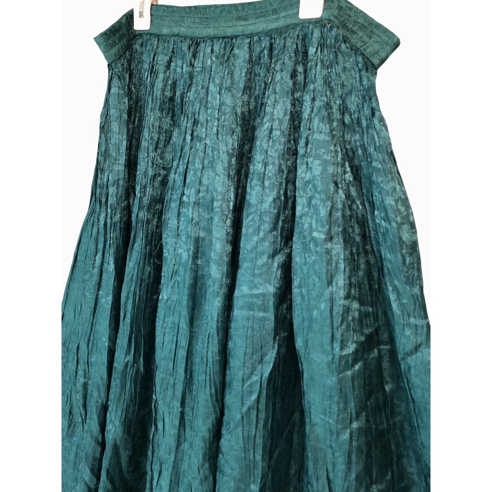 PASTA Teal Crinkle Maxi Skirt Boho Festival Flowy Size Medium - Picture 4 of 8